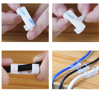 KabelKlip® WireClamps 1+1 GRATIS: Selvklæbende Nem Kabelorganisering Trådklemmer